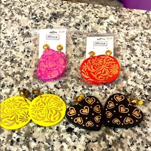 Clip earrings Nicole Women's Colorful Earrings Set